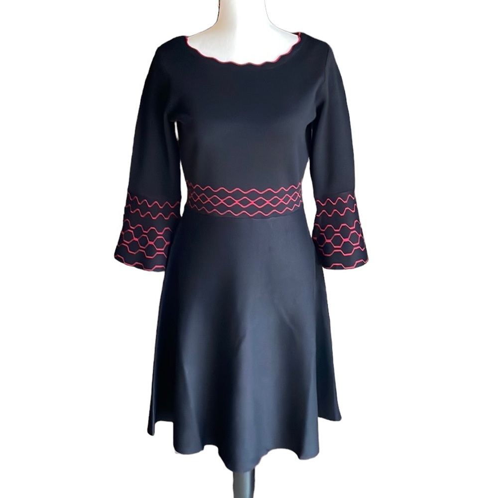 Danny & Nicole Black Dress with Pink Accents